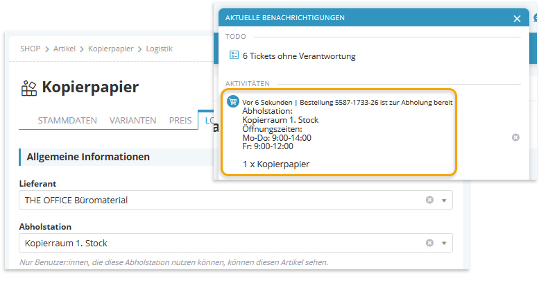 Konfiguration Abholstationen