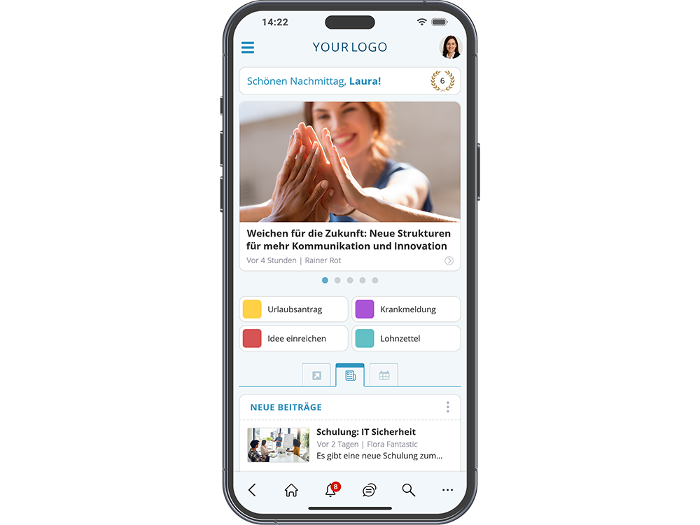 Die Mitarbeiter-App ermöglicht mobile Kommunikation & Zusammenarbeit