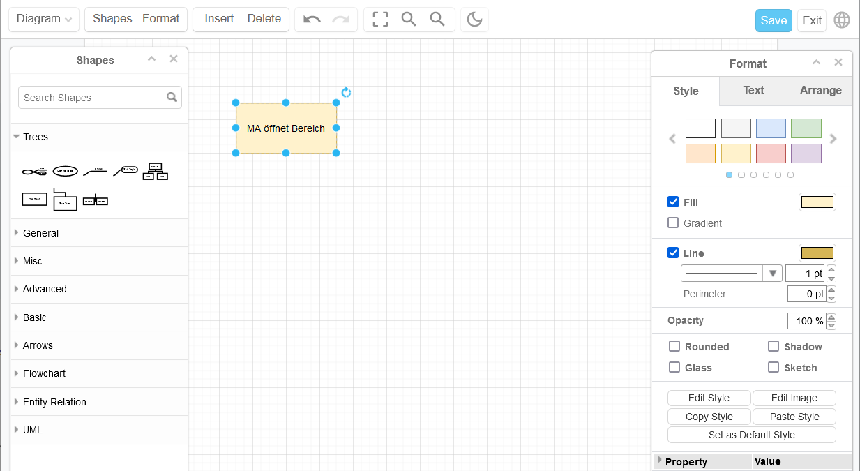 Prozess erstellen in draw.io