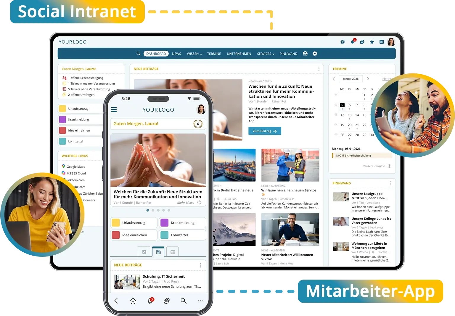 KenCube Social Intranet und Mitarbeiter-App