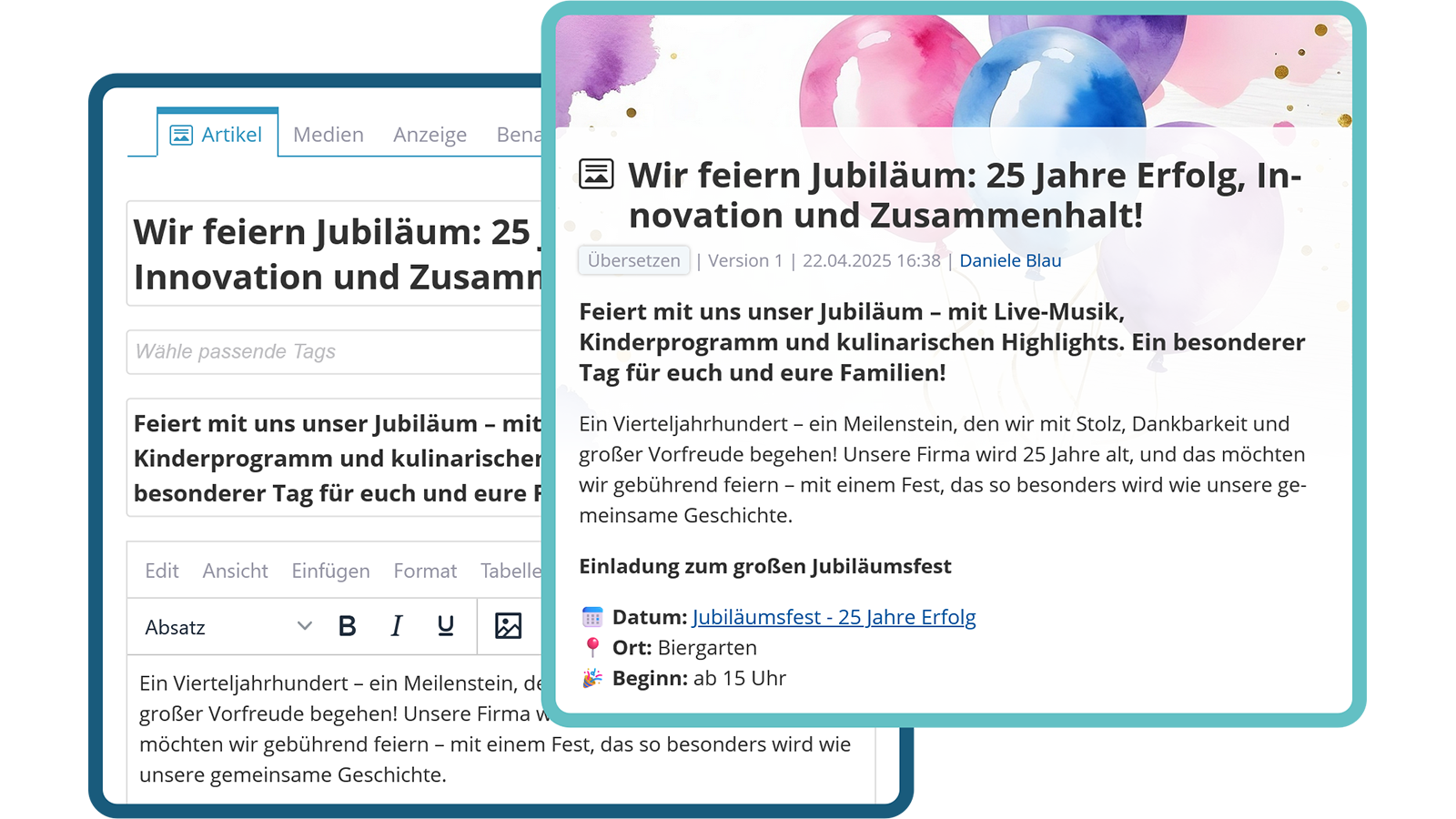 Einfaches, intuitives Content Management für alle nutzbar