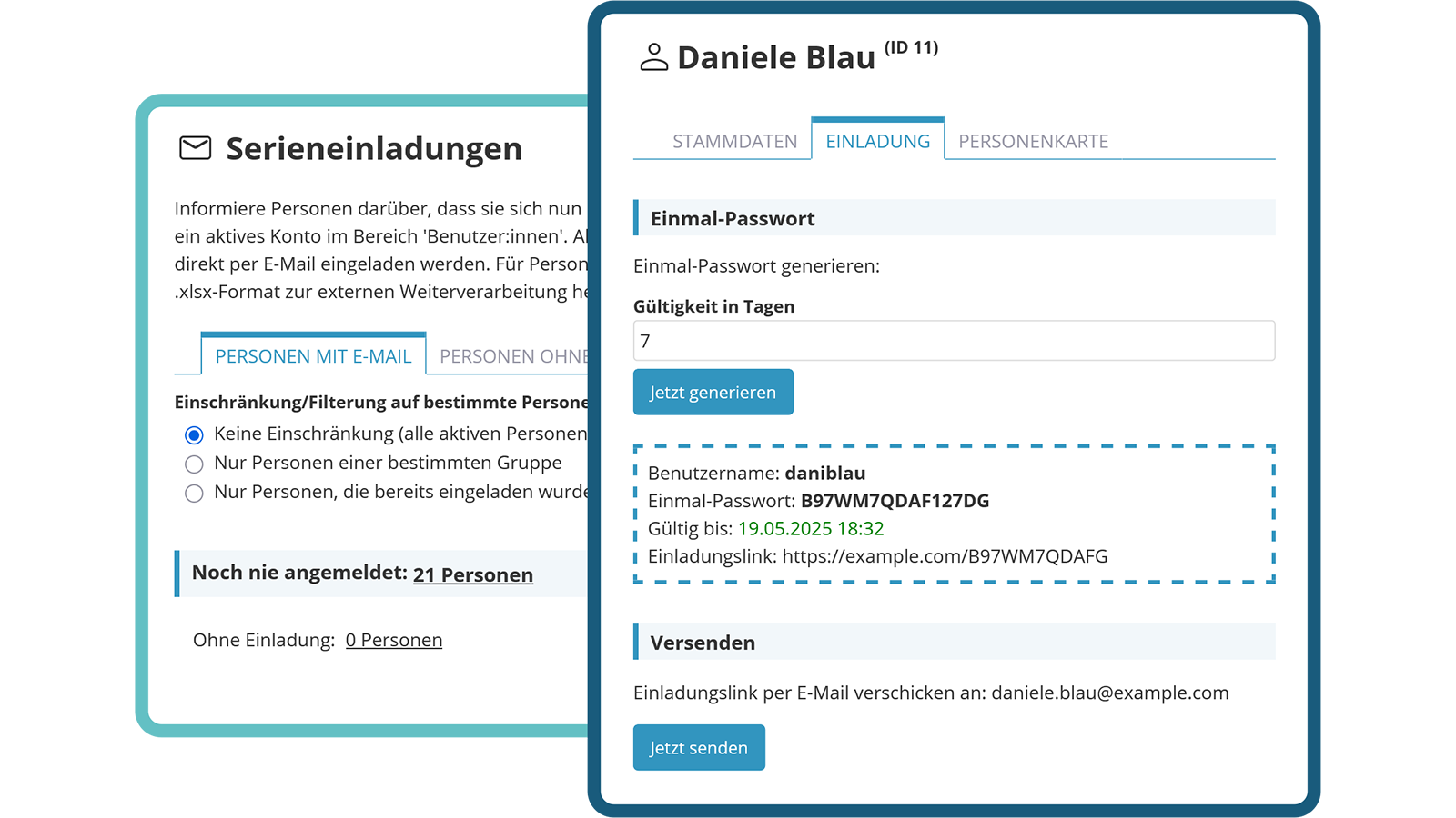 First-Login mit Einmal-Passwort-Generierung