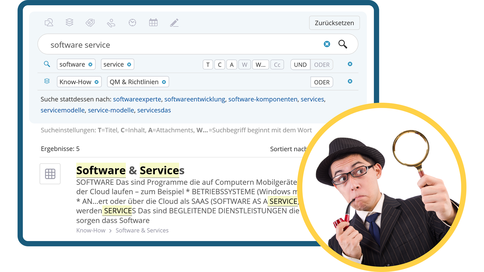 Ergebnisse mit weiteren Filtern eingrenzen und verfeinern