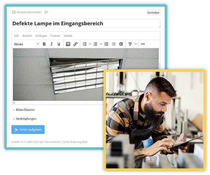 Access forms such as vacation requests, damage reports and sick notes from anywhere