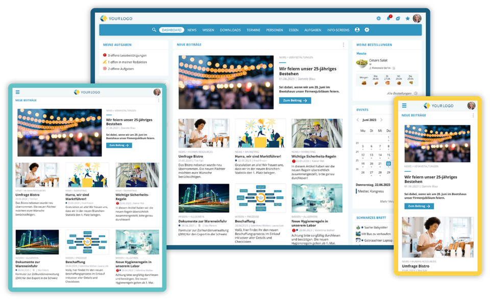Mitarbeiter-App für Smartphone/Tablet oder via Desktop-Browser