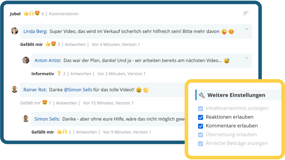 Feedback geben und aktiv an Diskussionen teilnehmen