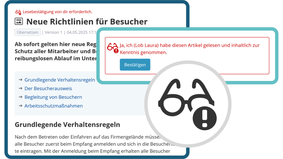 Wichtige Informationen gezielt kommunizieren und bestätigen lassen