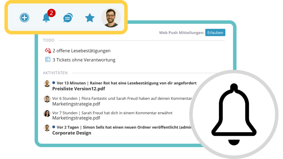 Alle Benachrichtigungen zentral im Blick behalten